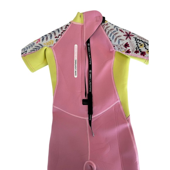"Dark Lightning 3/2mm Kids Printed Short-Sleeved Wetsuit Pink, Size Small" K15* - Picture 3 of 6